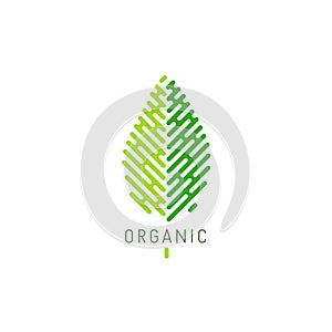 Logo design for organic and natural products. Healthy lifestyle and vegan sign