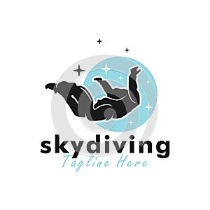 logo design of person doing skydiving