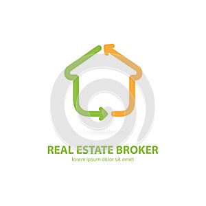 Logo design real estate broker vector template.