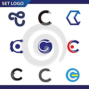 Logo design template elements collection of vector letter C logo