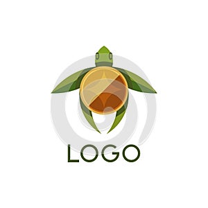 Logo design of turtle or tortoise, vector icon
