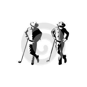 Logo design vector Golf club,man golfer