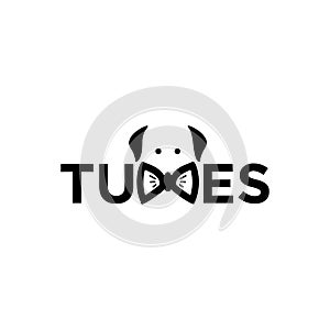 Tuxes dog luxury logo design vector