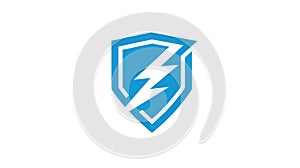 Blue Shield with Lightning Bolt Logo