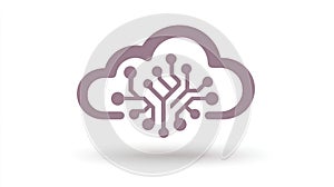 Cloud Computing Technology Icon Digital Network Circuit Board in Cloud Shape