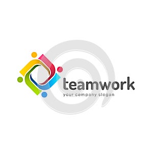 Logo design vector template. Teamwork. Partnership. Friendship. Unity.