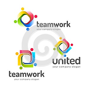 Logo design vector template. Teamwork. Partnership. Friendship. Unity.