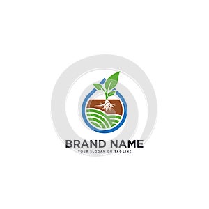 Logo design water plant vector