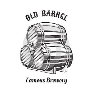 Logo design with wooden beer barrels