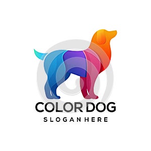 Logo Dog Colorful Gradient Vector Design