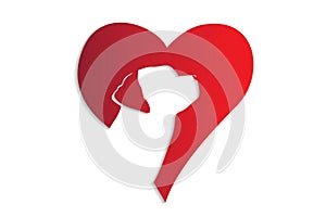 Logo dog love heart vector image