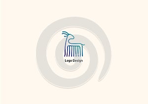 Logo with double meaning deer and comb