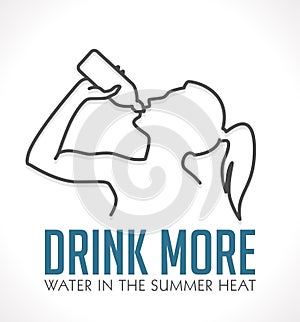 Logo - Drink more water in summer