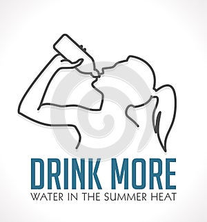 Logo - Drink more water in summer photo