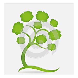 Logo ecology tree and hearts love vector icon image
