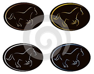 Logo ellips and horse