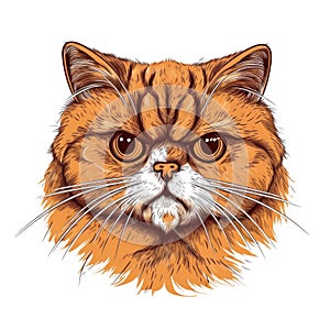 Logo Exotic Shorthair Cat On Isolated Tansparent Background, Png. Generative AI
