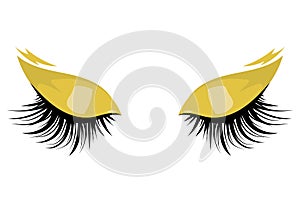 Logo of eyelashes. Stylized hair. Abstract lines of triangular shape. Black and white vector illustration.