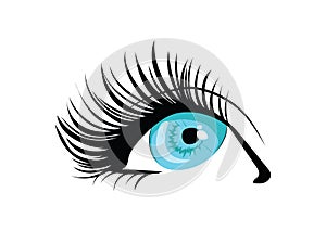 Logo of eyelashes. Stylized hair. Abstract lines of triangular shape. Black and white vector illustration.