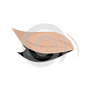 Logo of eyelashes. Stylized hair. Abstract lines of triangular shape. Vector illustration.