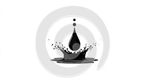 Black Oil Drop Splash Liquid Impact
