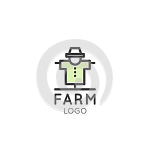 Logo of Farm Symbol, Country Concept, Scarecrow Man, Bogey Image photo