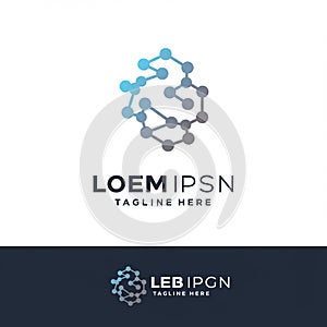 Logo features an abstract geometric design resembling a molecular structure,