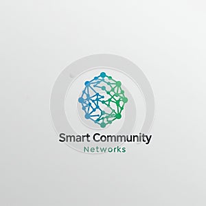 A logo features an abstract network design, resembling a spherical structure. It is