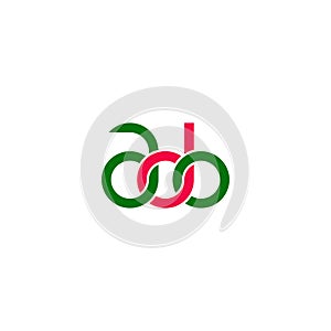 Linked Letters ADO monogram logo design photo