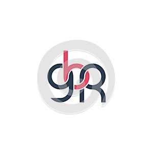 Linked Letters GBR monogram logo design photo