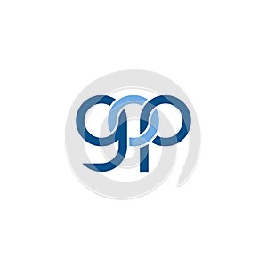 Linked Letters GOP monogram logo design photo
