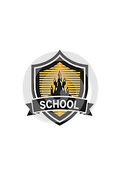 Logo features a stylized castle silhouette on a yellow background with