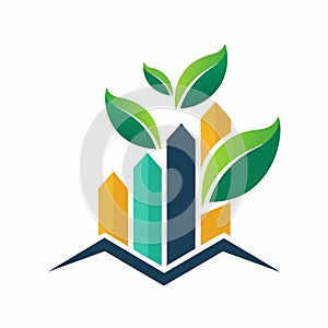A logo featuring a plant growing out of it, symbolizing growth and progress for the company, Symbolic representation of growth and