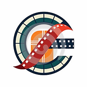 Logo for a film production company featuring intertwining cinema film strips and the letter C, cinema film strips combine with