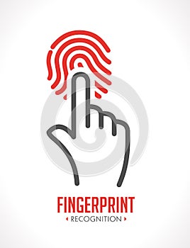 Logo - fingerprint recognition - biometric access control system