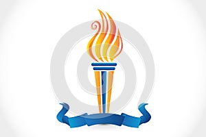 Logo Fire flames olympics torch icon vector image