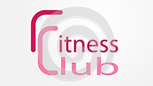 Logo fitness club in pink with the words `Fitness club`.