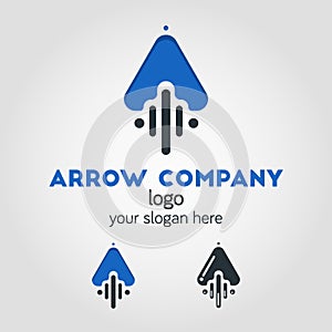 Unique Up Arrow Logo Template Using Flat Design Style