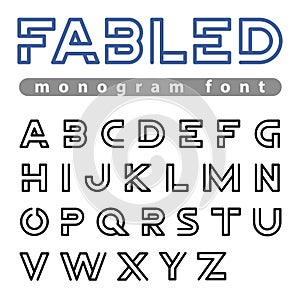 Logo Font vector alphabet design linear ABC outline typeface
