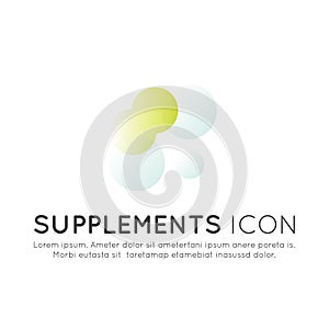 Logo of food supplements, ingredients and vitaments and elements for bio package labels