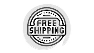 logo free shipping line icon animation