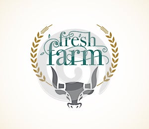 Logo fresh farm design template.