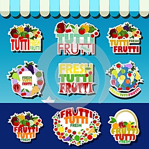 Logo for fruit and vegetable store Fresh tutti frutti photo