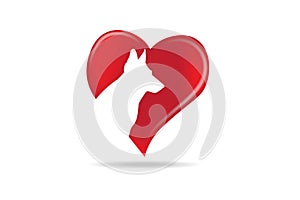 Logo German shepherd dog heart photo