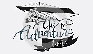 Logo with go to adventure time text