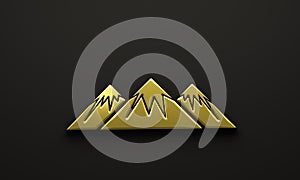 Logo gold mountains icon 3D image photo