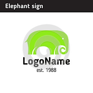 Logo green elephant, reliability and strength