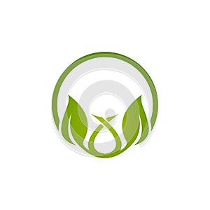 Logo of green leaf ecology nature element vector icon. Design sh