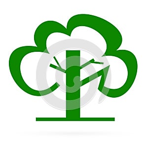Logo green tree. Raster.