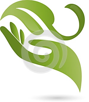 Logo, hand, leaf, Naturopaths